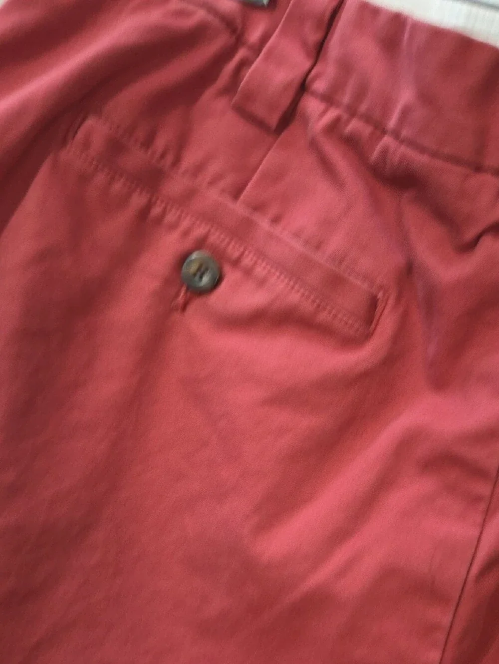 Eddie Bauer Men's Flat Front Shorts in Coral Red - Picture 9 of 9